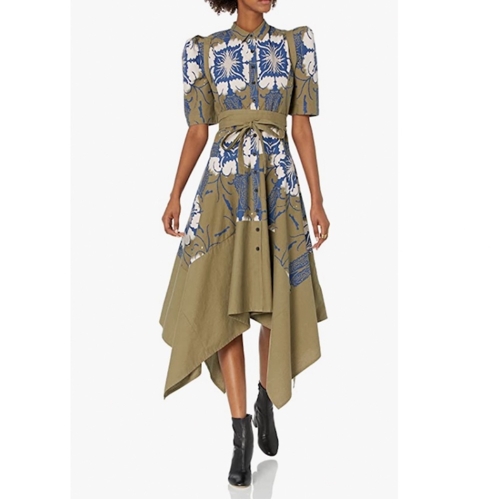 Making the Cut Winning Look: Faded Army & Navy Blue Tie Waist Dress